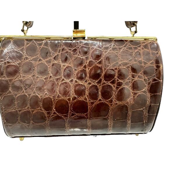 Vintage Mid-Century Mayer Newman New York Genuine Alligator Clutch Purse Handbag - Picture 2 of 8